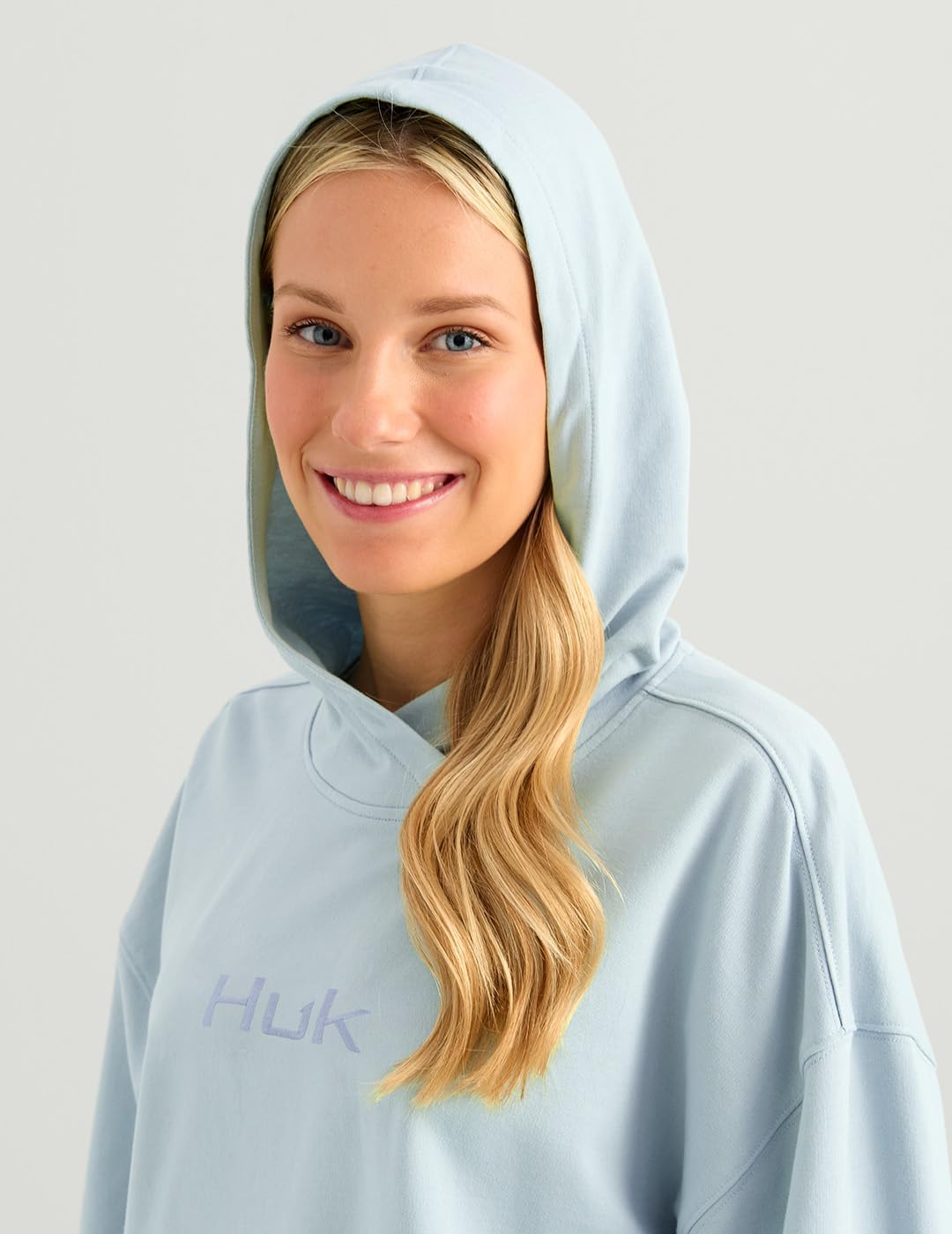 HUK Women's Edisto Terry Hoodie, Lightweight Terry Cloth Pullover, Casual Coastal Fishing Hoodie for Women