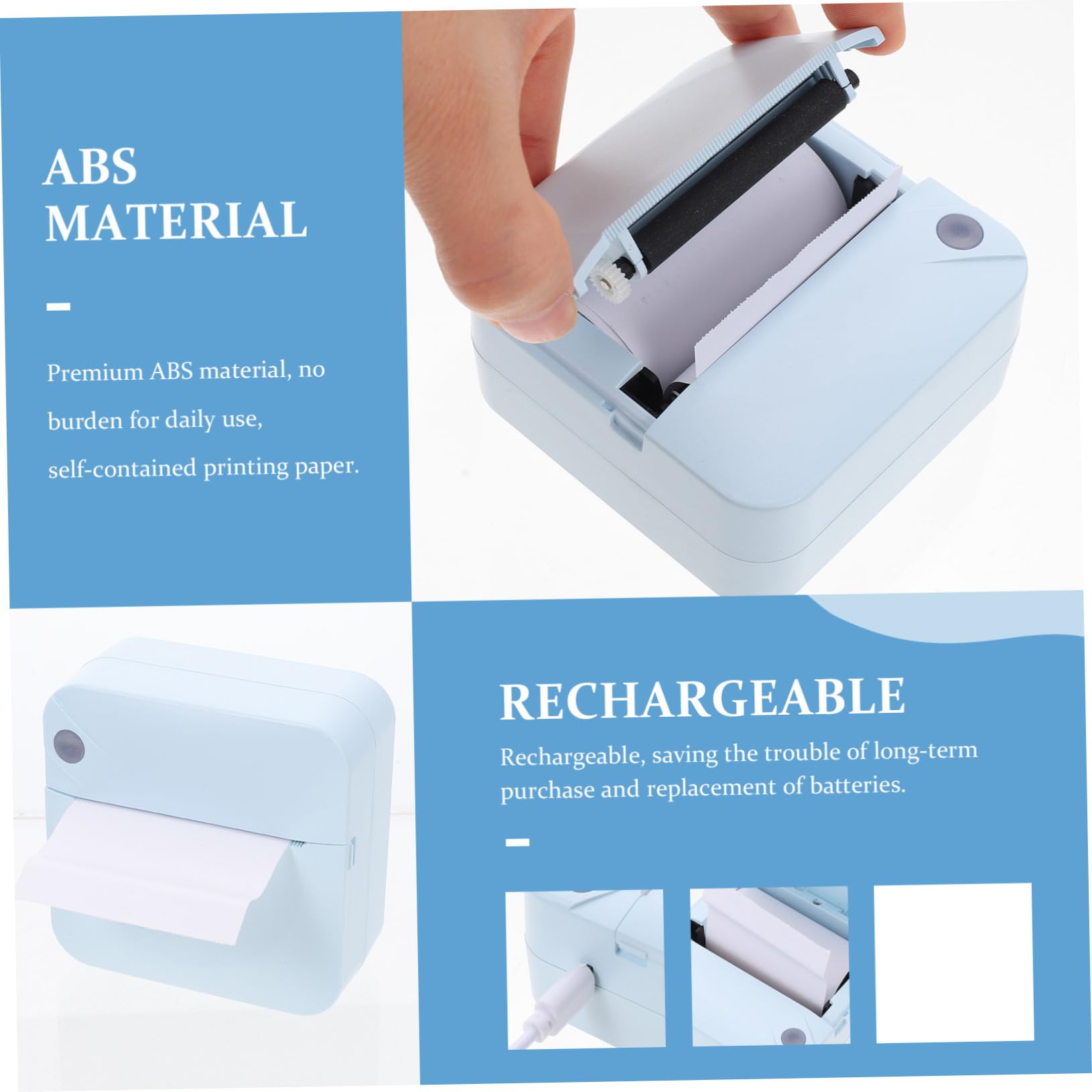 iplusmile Stampante Termica Portatile Tecnologia Wireless Tascabile per Etichette Adesive 200dpi, Batteria 1000mah, Materiale Abs per Casa e Ufficio