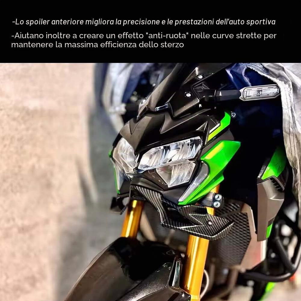Per Z900 ZR900 SE ABS 2020-2024 Ali laterale Spoiler laterale Moto spoiler Ala aerodinamica Ala fissa (nero carbone)