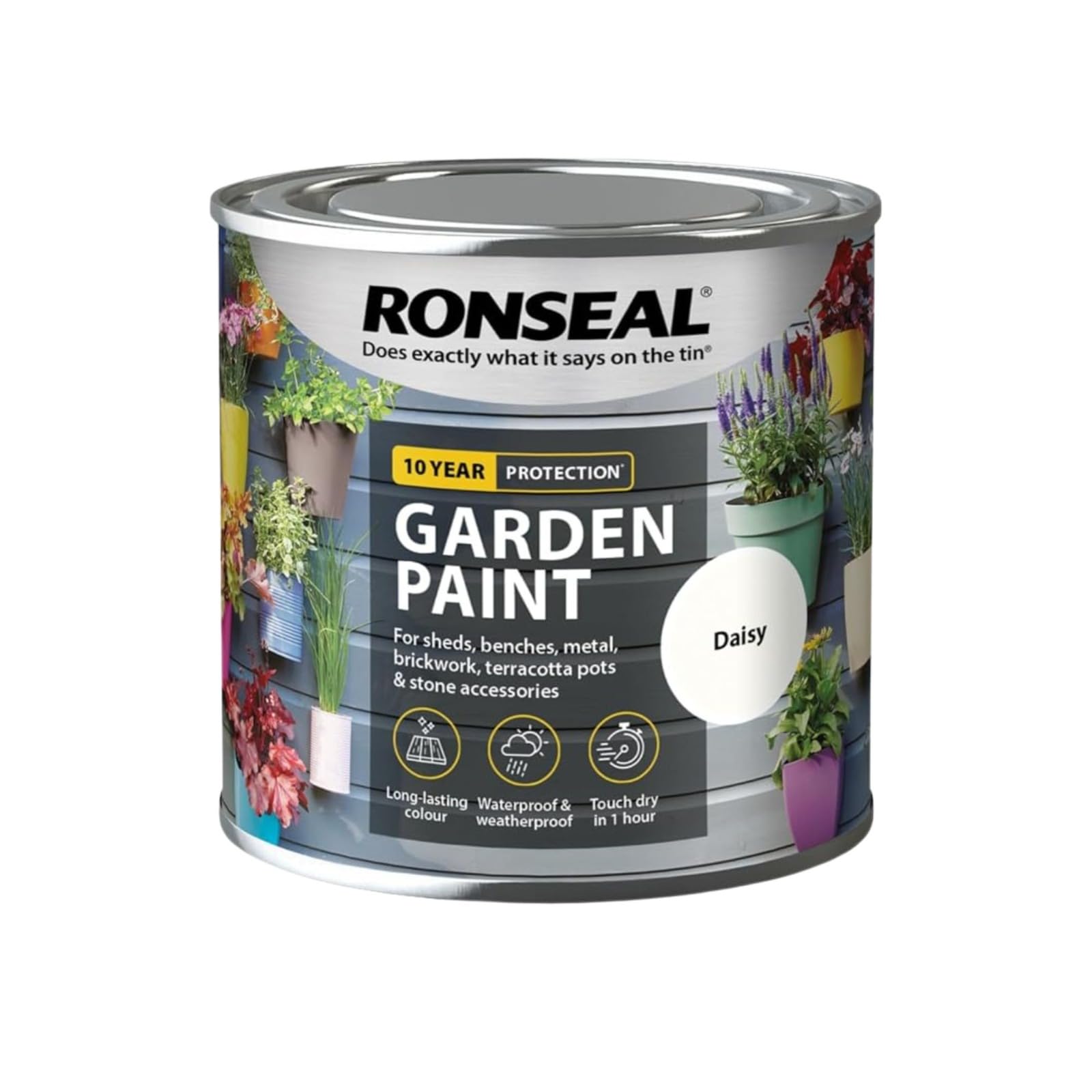 Milena Daisy Garden Paint 250ml, Water Based Wooden Paints, Fast Drying Matt Finish, Long Lasting Fade Resistance Fence Paint, DIY Colour for Brick, Flower Pots (Daisy, 250 M L) — image 1