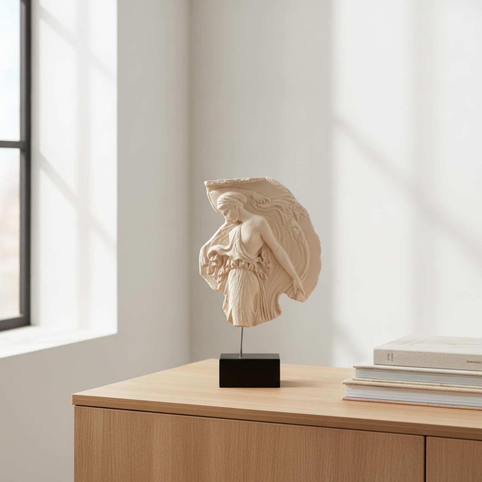 MagiDeal Escultura Mitológica Estatua Figurina Busto Relieve con Material de Resina Duradera y Base Rectangular Adecuada para Hogar Contemporáneo Oficina Privada Entrada Chimenea Escritorio