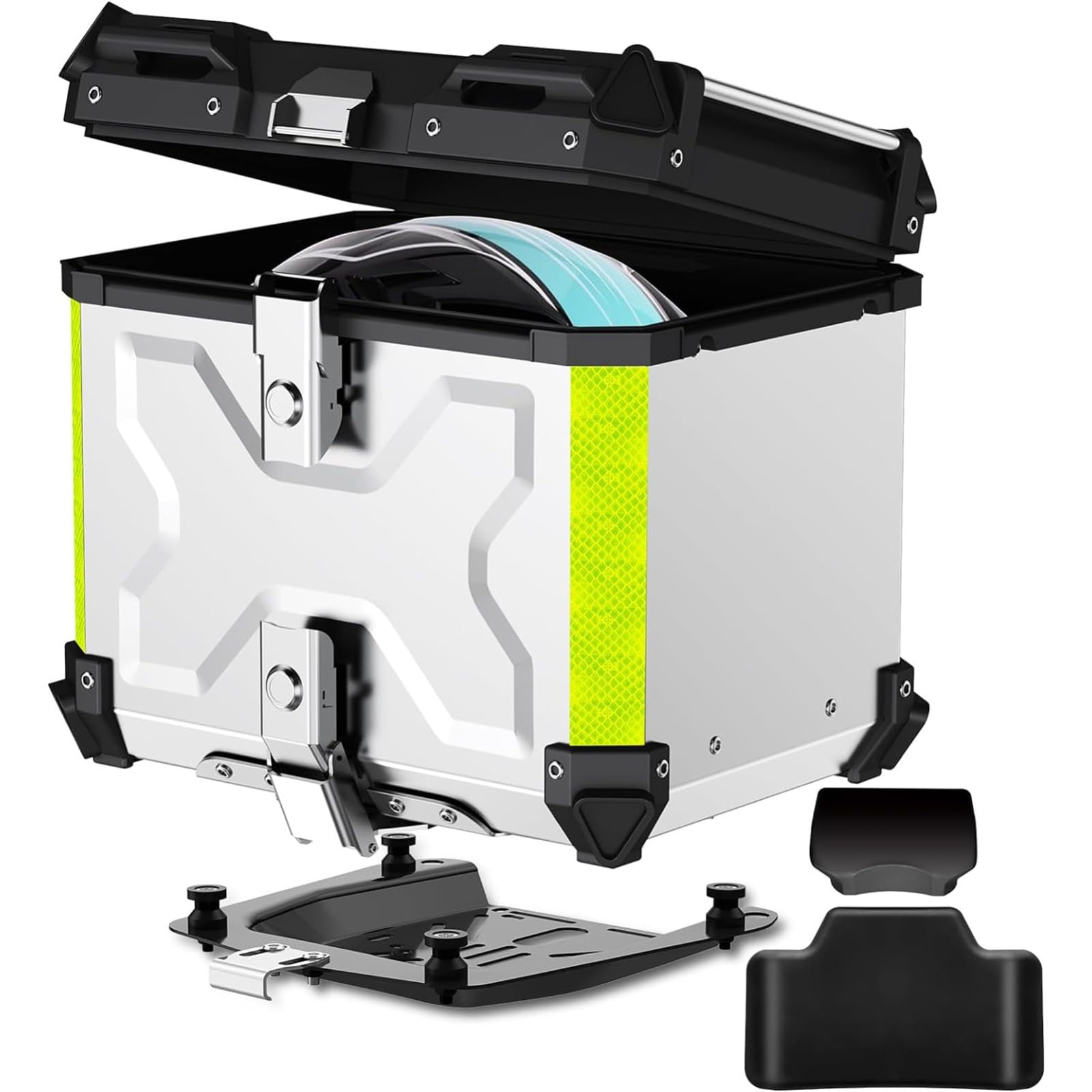 Coffre de moto en aluminium 45L avec système de dégagement rapide et verrou