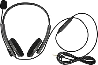 Vikye USB Headset with Microphone for PC Laptop,Headphones with Noise Cancelling Microphone for Computer,On-Ear Wired Office Call Center Headset for Office/Telework/Home/Kids (Space Gray)
