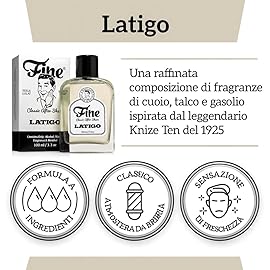 Fine Men\'s Aftershave - Latigo Fragrance, Soothing & Toning Post Shave Balm, Calms Razor Burn, Classic Barbershop Feel, Alcohol-Based Formula, Gentle for All Skin Types, 100ml