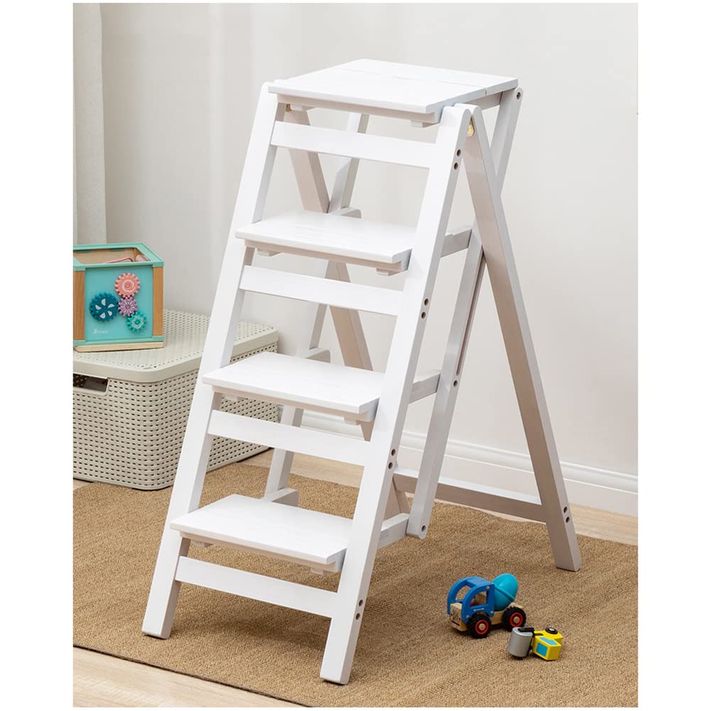 ladders for Home, Step Stool for Adults/Step Ladder/Counter Chair(White,4 Step)