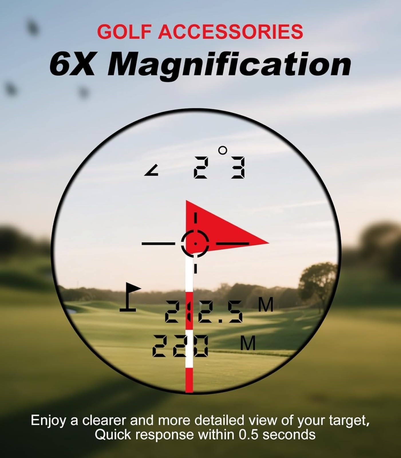Telemetro da golf con interruttore di pendenza e blocco bandiera, ingrandimento 6x, portata 910 metri, alta precisione, risposta rapida 0,5 s, per torneo di golf e pratica