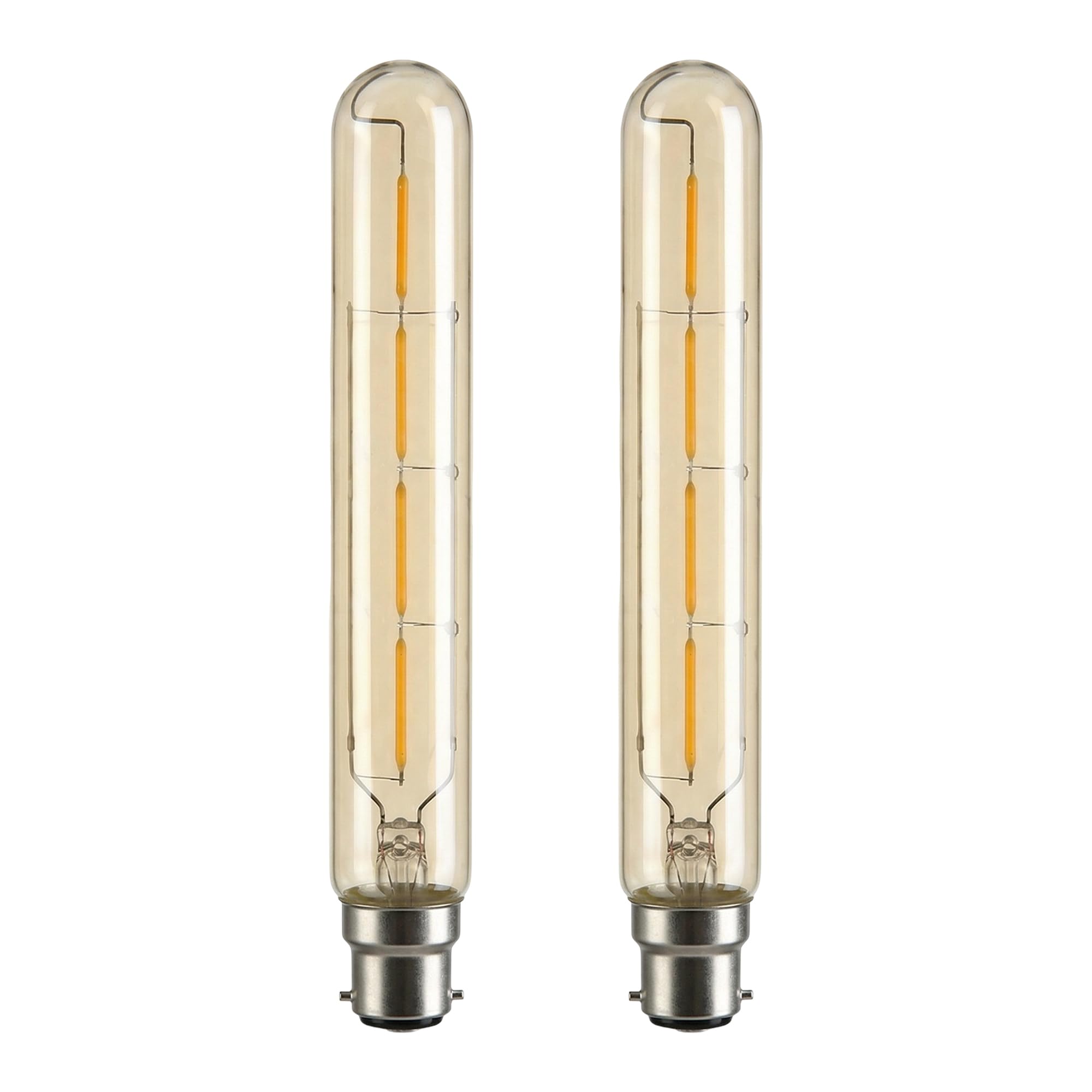 LEDSone Pack 2, LED Tubular B22 Light Bulb, T185 4W (40W Equivalent) Dimmable WarmWhite 2700K LED Filament | 185mm BC Bayonet | Energy Saving Vintage Long Cage Light Bulb for Home Decoration