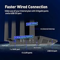 Vista 4 de GL.iNet GL-AX1800(Flint) Router WiFi 6 - Router de Internet inalámbrico Gigabit de doble banda 5 puertos Ethernet de 1G Hasta 120 dispositivos