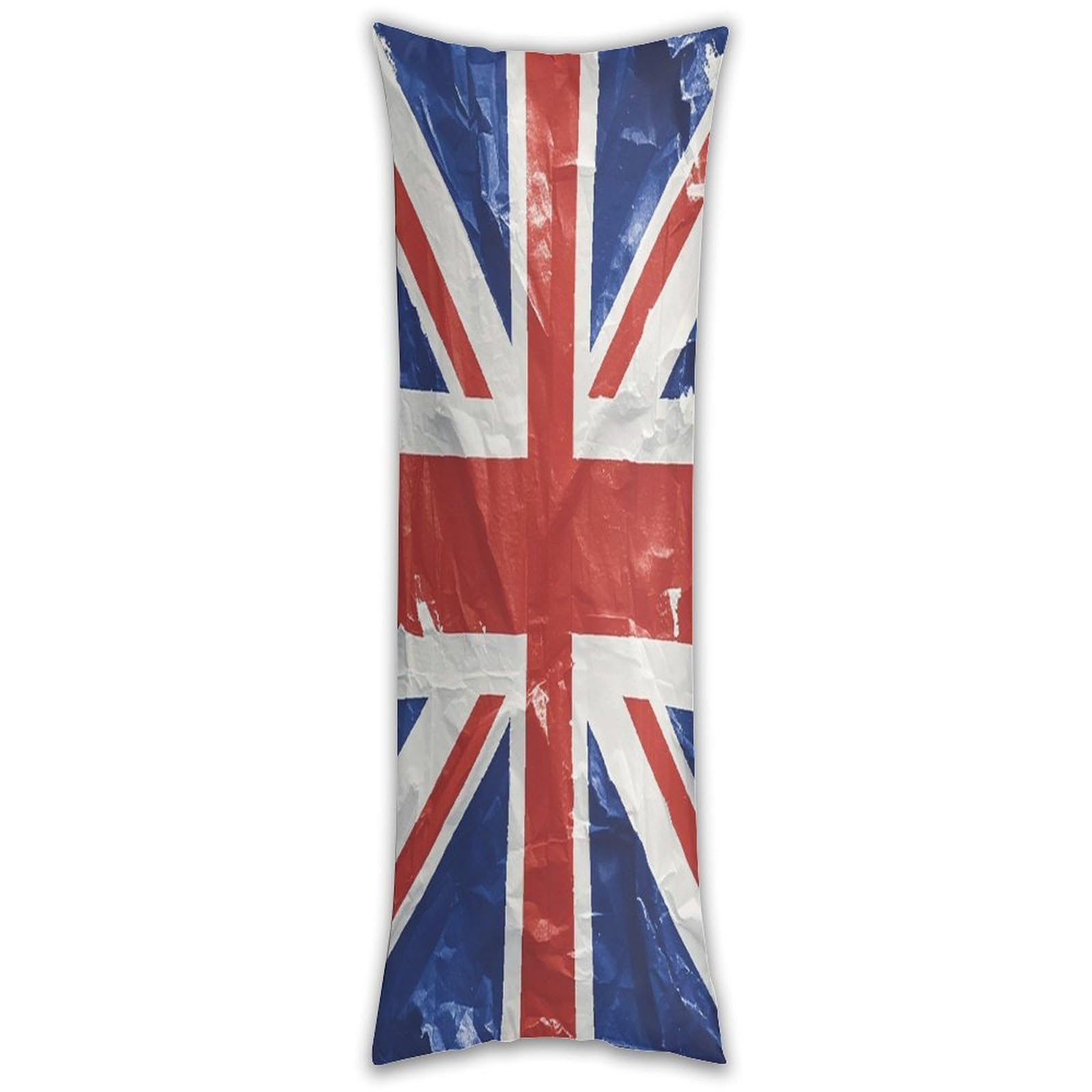 British Flag Pillow Cases Breathable Vertical Long Pillowcase Body Pillowcase with Hidden Zipper Closure Soft and Cozy Pillow Cover 20x54 Inches for Bedroom Couch