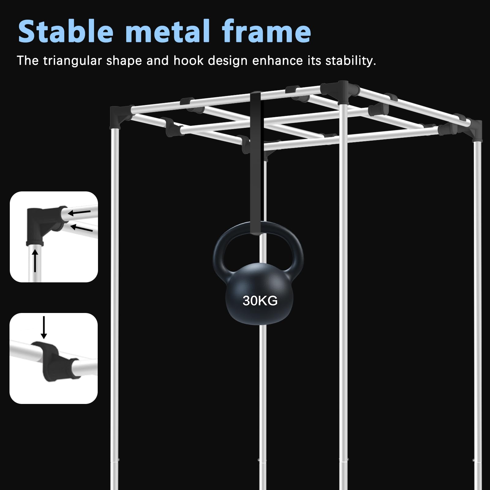 Aygrochy Growbox 60x60x160cm, Tienda de Cultivo para Interior, Resistente a la luz y al Agua, para Cultivo en casa, para Cultivo de Plantas, Invernadero, Tienda de Cultivo de Interior（Negro）