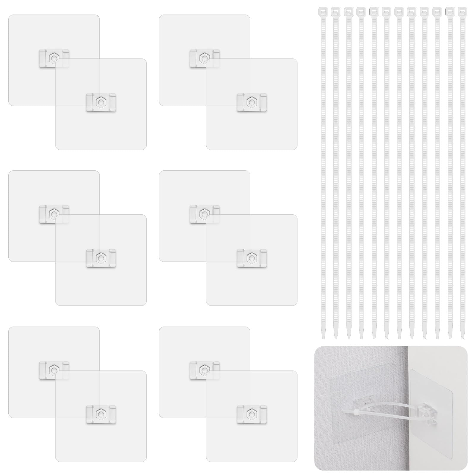 HOTUT Möbel Wandanker, 12 Stück Kippsicherung Möbel Set, Ohne Bohren, Kippschutz Möbel Wandanker Für Schrank Regal Kommode, Anti Kipp Möbelgurte für Baby-Proofing & Haustierschutz