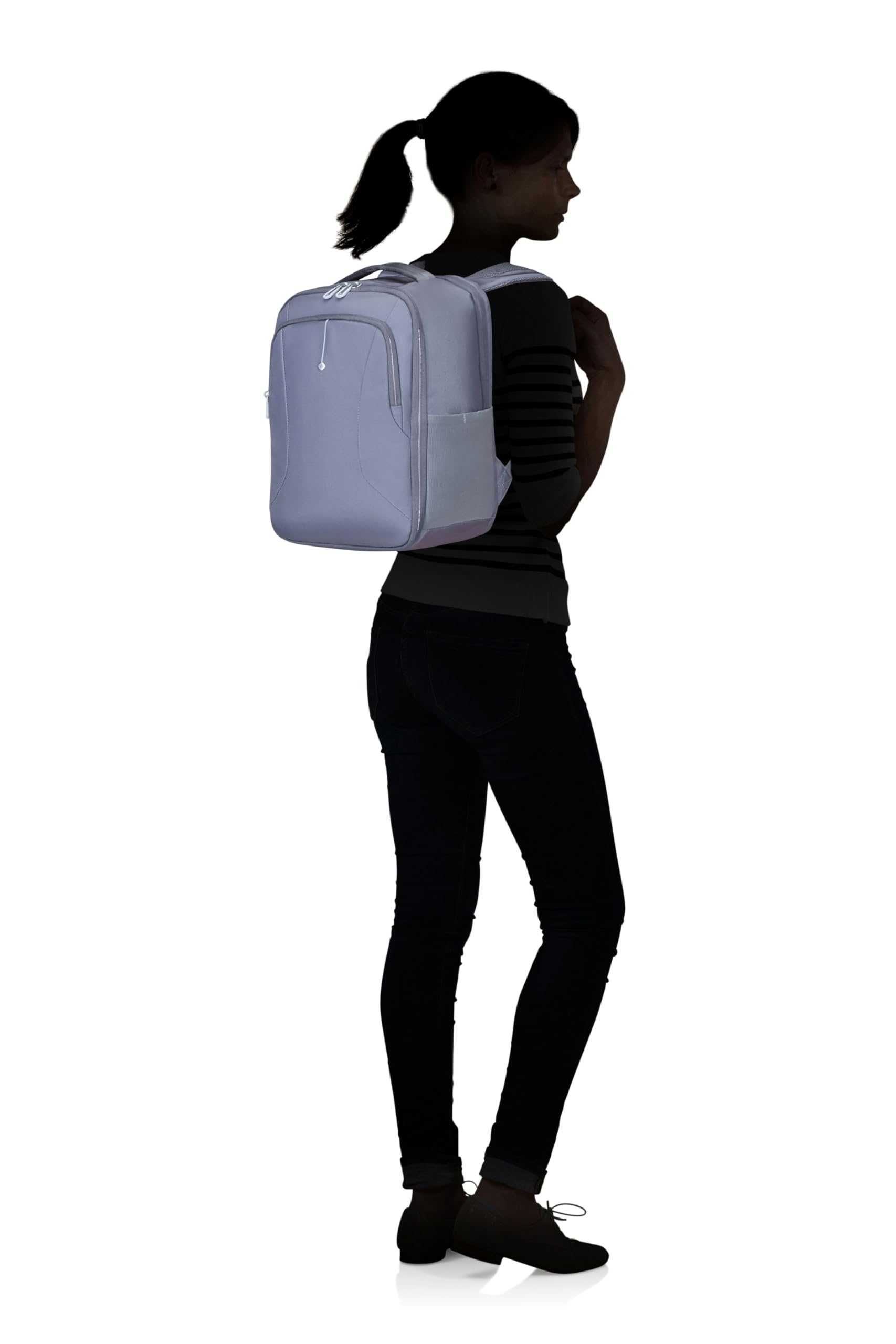 Samsonite Guardit Classy 2.0, Damski Plecak Kabinowy, 40 x 30 x 20 cm, Underseat Bagaz Podreczny do Ryanair, Wizz Air & Vueling, Kieszen na Laptopa 15.6", Niebieski (Storm Blue)
