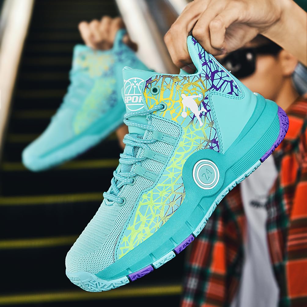 Zapatillas de Baloncesto para Niños Moda Calzado de Baloncesto para Niño Aire Libre Deportivas Fitness Antideslizantes para Correr Zapatos de Running (BBA-R11, 33EU)
