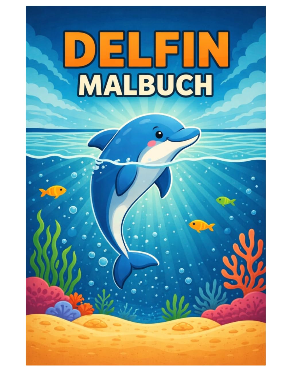 Delfin Malbuch: 50 Niedliche und Einfache Delfin Ausmalbilder für Kinder – Spaßige Motive aus dem Meer