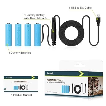 Lenink Power Supply Cable for AA Battery, Replace AA Battery
