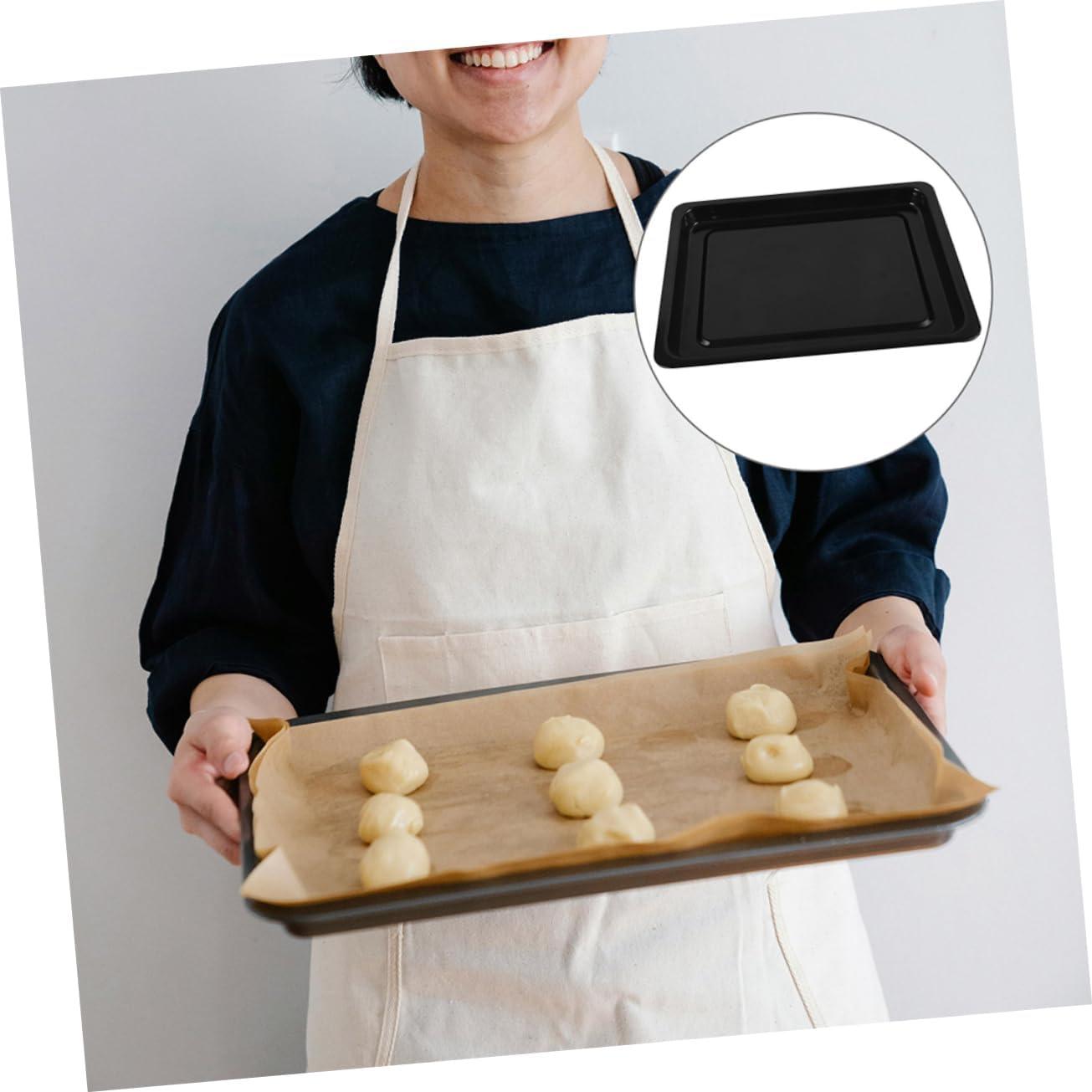 Enamel Baking Sheet Oven Baking Pan Lid Non-stick Roasting Pan Cookie for Home Commercial Use