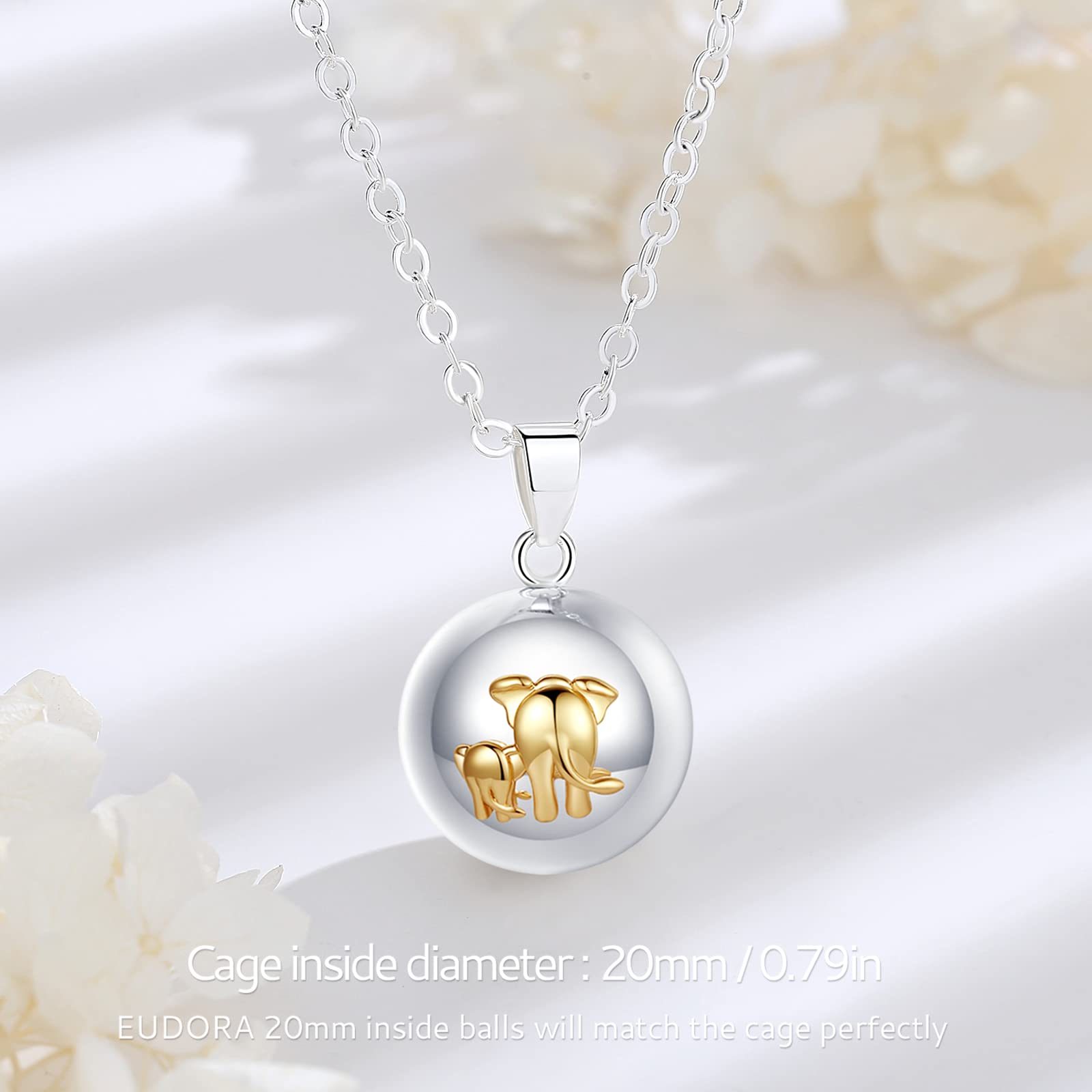 Llamador de Ángeles Embarazada Collar de Embarazo, Pingüino Panda Collares Colgantes Madre e Hijo Elefante de Mujer Primer Embarazo Mamá Regalos para Embarazada, 45inch + 30inch