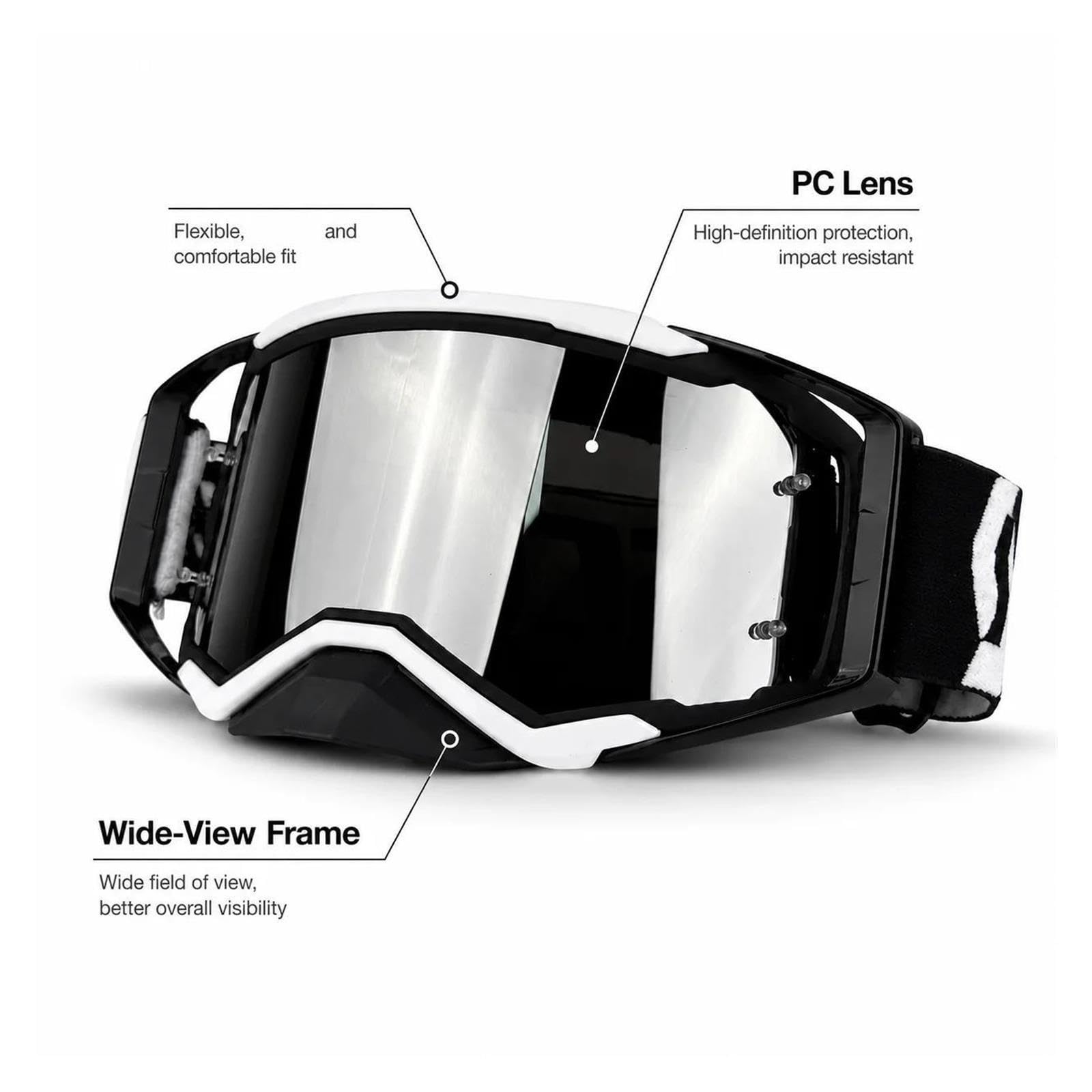 Occhiali da casco Occhiali da motocross Sicurezza Lenti HD Antivento