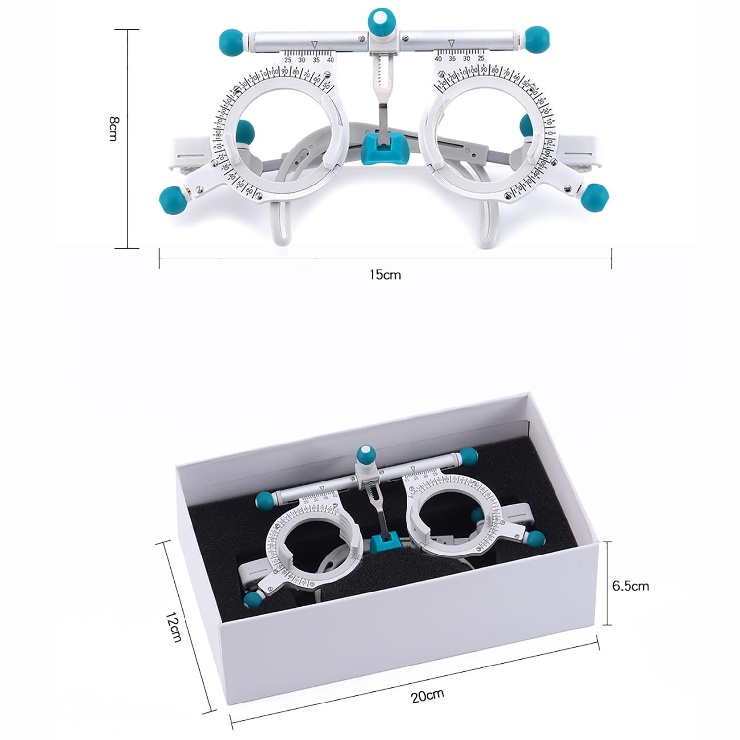 Telaio per optometria professionale ultraleggero, regolabile per distanza interpupillare 48-80 mm, ideale per centri di cura della vista e ospedali oculistici