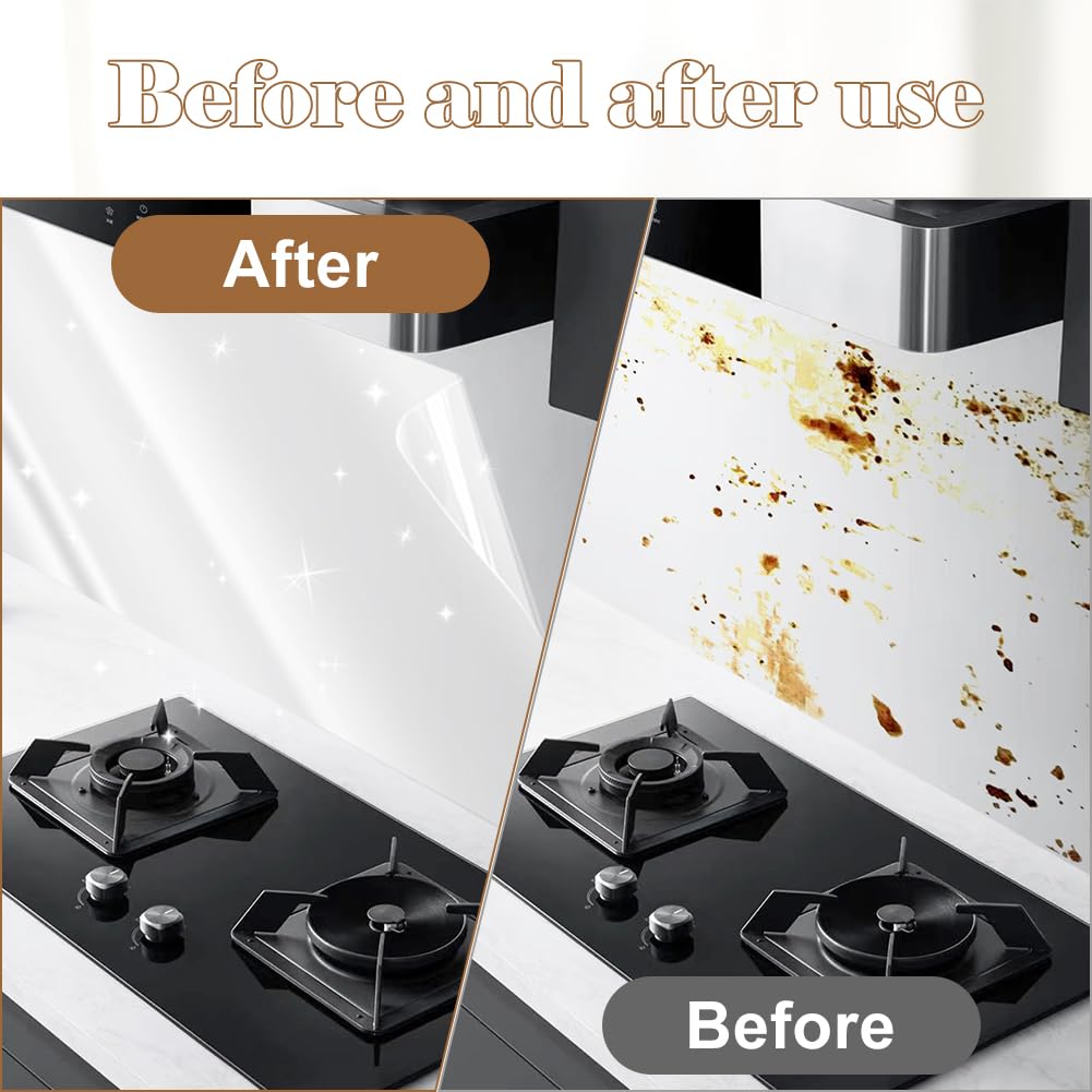 ZOFUN Wandschutzfolie Elektrostatisch 40x600cm - Spritzschutz Für Küche