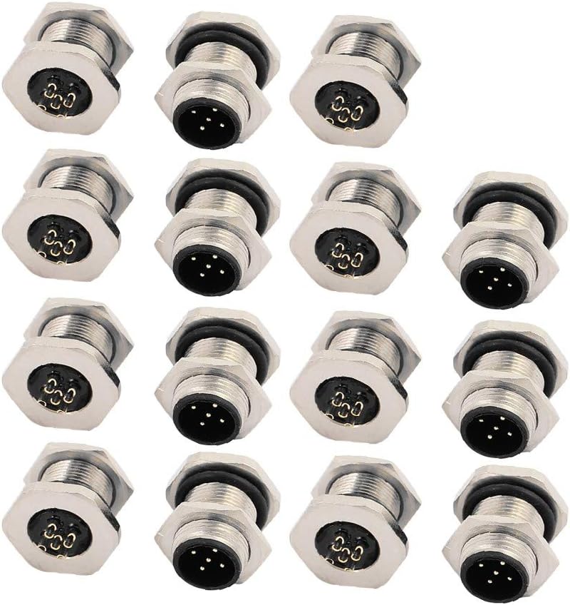 New Lon0167 15pcs M12Q5J-12B Featured AC250V 4A IP67 reliable efficacy Waterproof M12 M/M Metal Connector(id:566 10 69 a88)