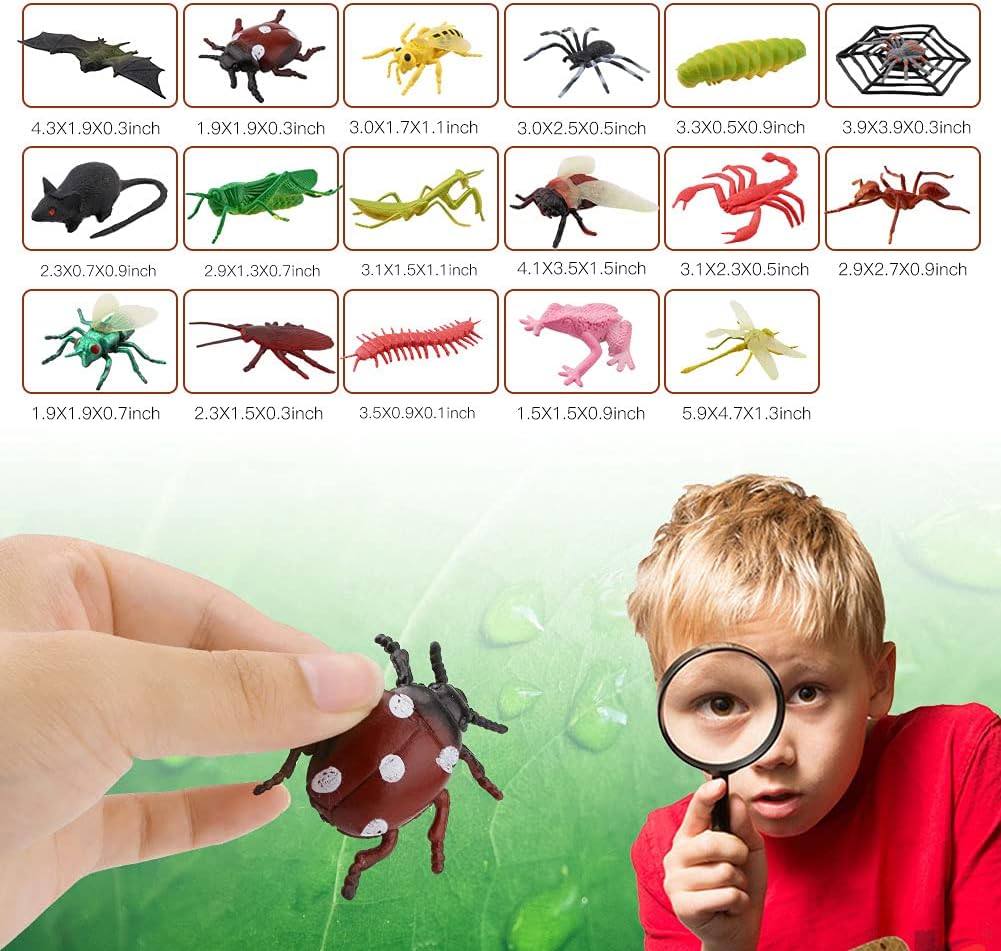 OOTSR 51Pcs Plastic Insects Bugs Toys, Realistic Insects Figures for Kids Education Party Favors Prank Toys - Image 5