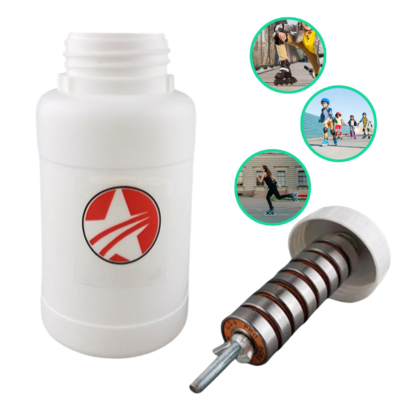 Nettoyant pour roulements de skateboard - Bouteille de nettoyage sans liquide - Outil de nettoyage pour roulement à roulement