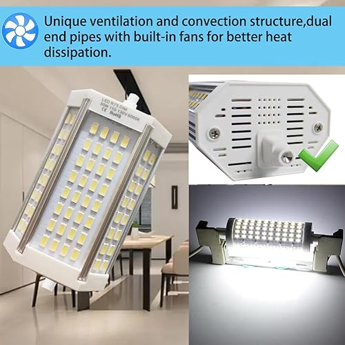 Miniatura 4 de R7S - Bombilla LED regulable J118 de 4.646 in, 30 W, tipo J, 6000 K (reemplazo de bombilla halógena T3 de 300 W J118) 3000 lm con base de doble