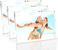 Vista 11 de HELPLEX Marcos de Fotos, Juego de 3 Marcos de 8x10 Pulgadas de Acrílico Transparente, Marcos Magnéticos de 8 x 10, Listos para Exhibición en Mesa