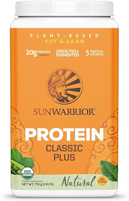 Amazon Com Sunwarrior Classic Plus Vegan Protein Powder With Peas Brown Rice Raw Organic Plant Based Protein 30 Natural Health Household