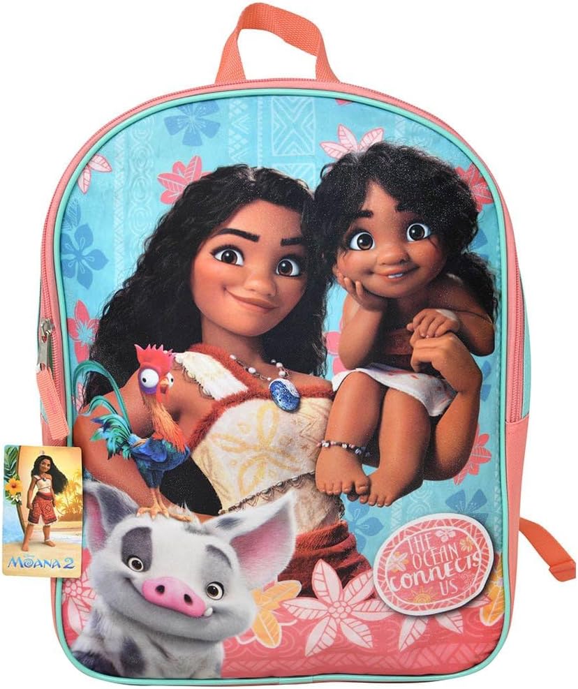 Disney Moana 2 15” Backpack – “The Ocean Connects Us” Design