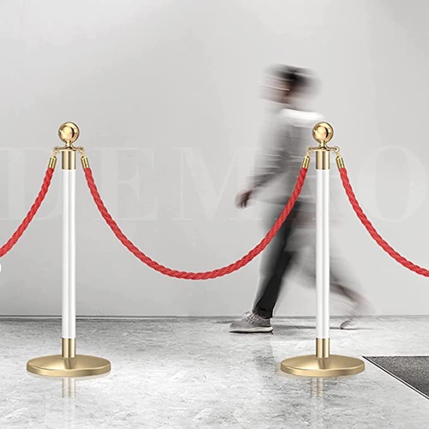 Corde de barrière suspendue tissée/torsadée Barrière à crochets colonne contrôle des foules(3 Pack,5m/16.4ft)