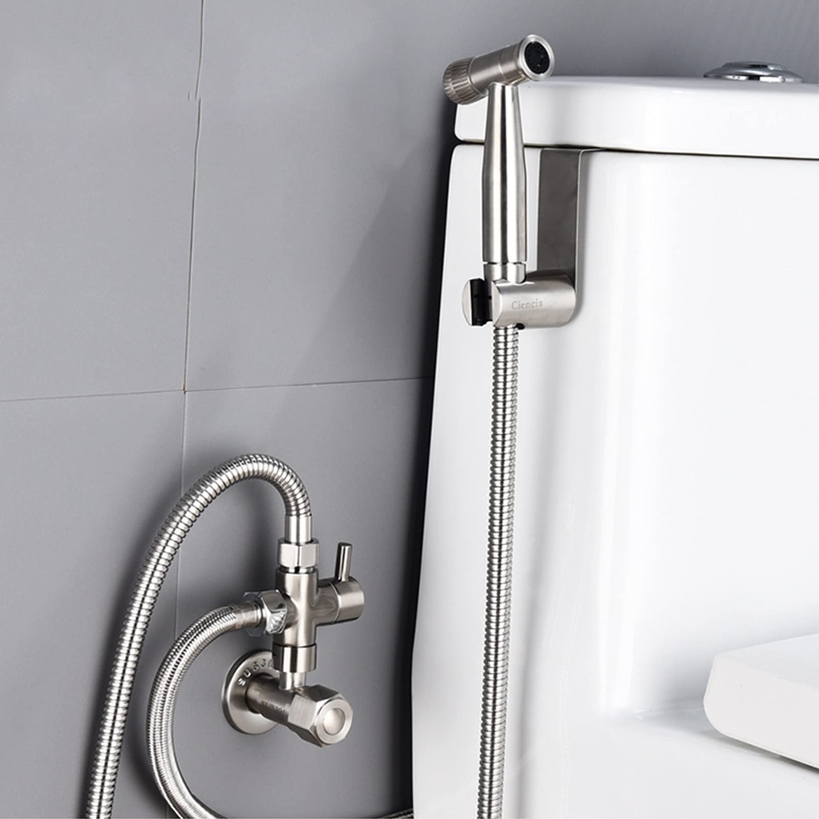 Opryskiwacz bidetowy do toalety, ręczny bidet toaletowy ze stali nierdzewnej z wężem ściennym do kąpieli dla zwierząt, kobieca higiena osobista