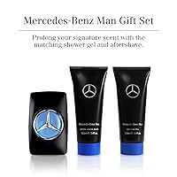 Vista 2 de Mercedes Benz Set de regalo para hombre, fragancia icónica con spray EDT, gel de ducha, después del afeitado para hombres, colonia aromática
