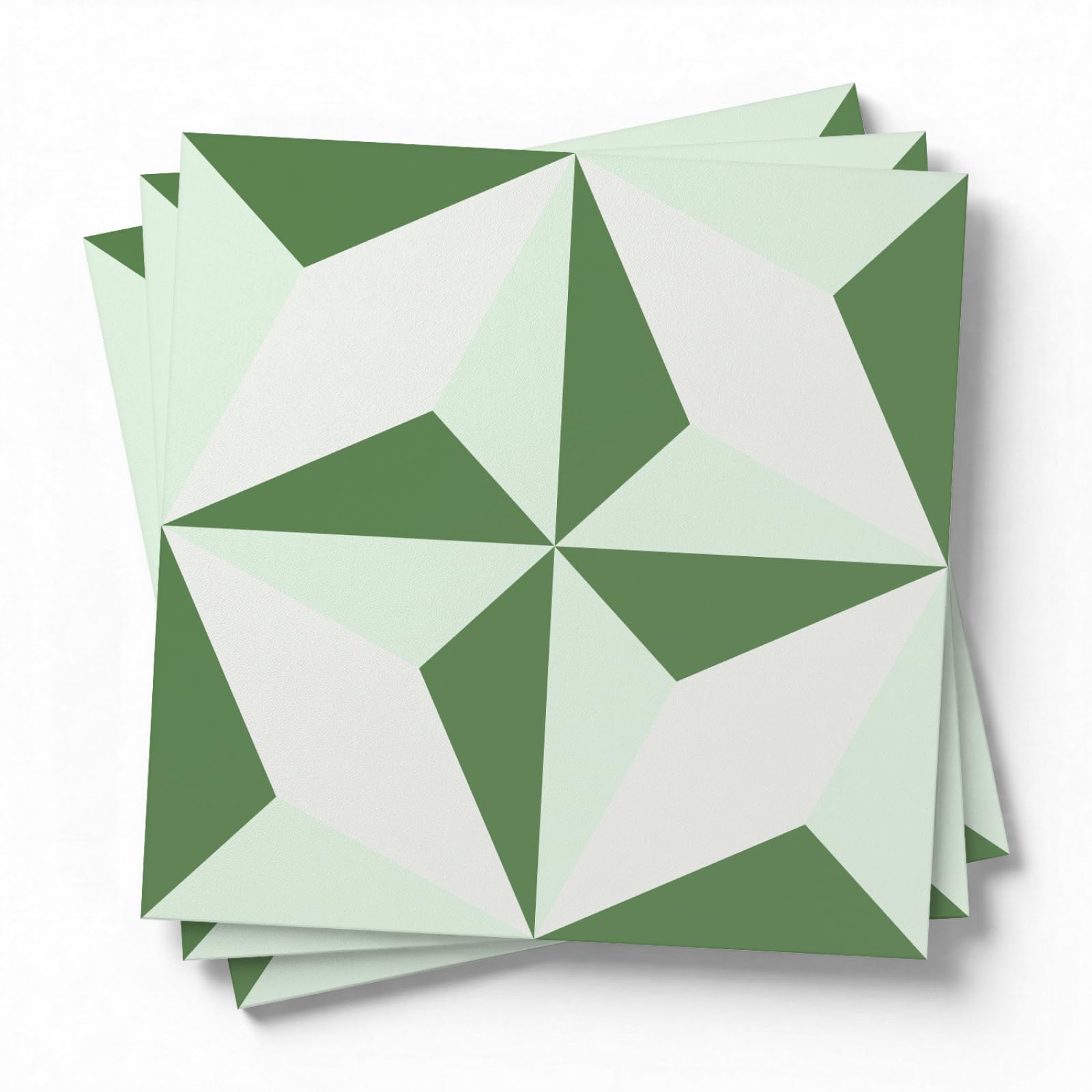 LMYSXAOZ Stick on Kitchen Tiles Green Geometry Self Adhesive Wall PVC for Fireplace Surround Furniture Decoration Backsplash Bathroom Tile Stickers Waterproof