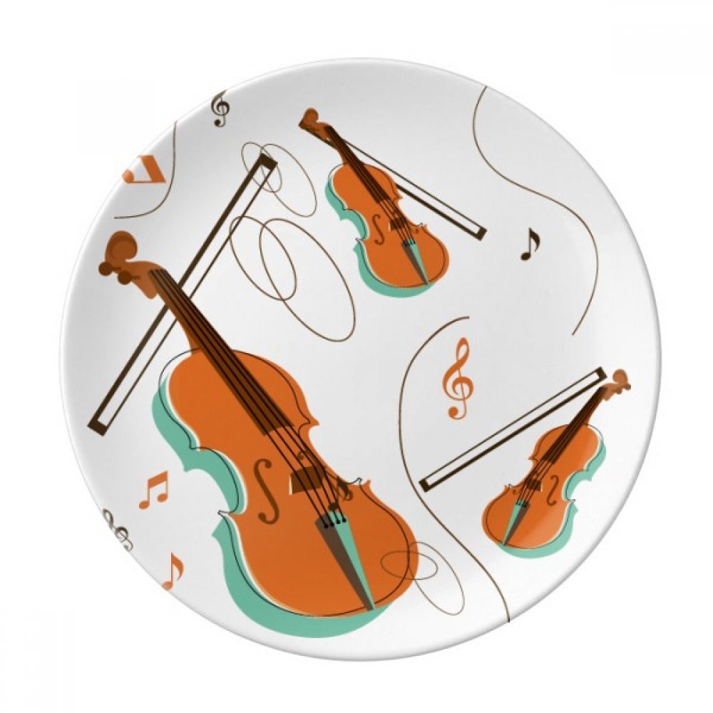 Assiette à dessert violon en porcelaine de 20,3 cm pour mélomane