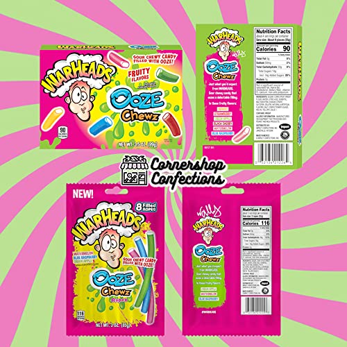 Warheads 20 Candy Mega Variety Pack - Ooze Chews, Worms, Cubes, Spray, Drops, Classic, Galactic Cubes - Share Pack For Holidays, Birthdays, Work, School, Road Trips - In Cornershop Confections Box #TOP4
