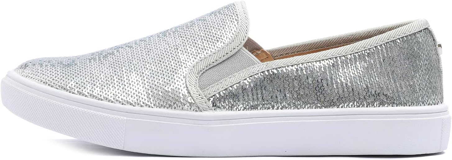FEVERSOLE Women's Fashion Sparkle Sequin Embellished Sneaker Party Holiday Casual Shoes - Image 2