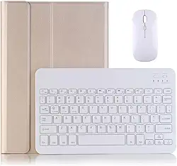 Capa Tablet + Teclado + Mouse Para iPad Pro 11 Polegadas (ouro, teclado retroiluminado)