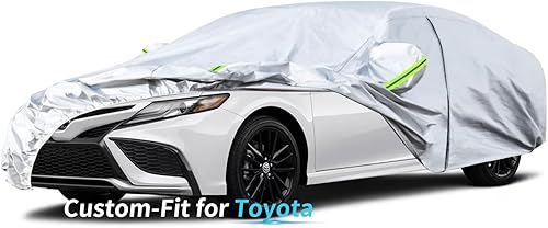 Miniatura 8 de Ajuste personalizado para funda de automóvil Toyota, 7 capas de cubierta impermeable para todo tipo de clima, para exteriores, cubierta completa