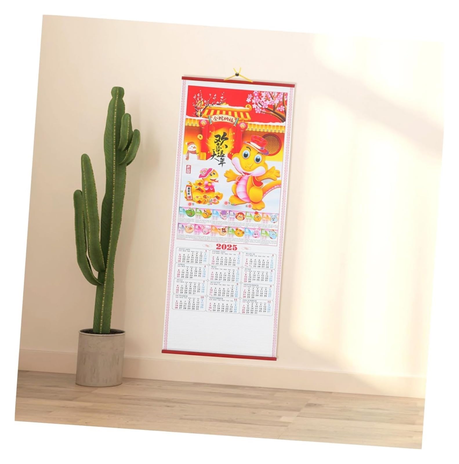 Tischkalender, Tischkalender 2025, Jahr der Schlange, Hängekalender, Adventskalender, Kühlschrankkalender, Kühlschrankkalender, Weiß