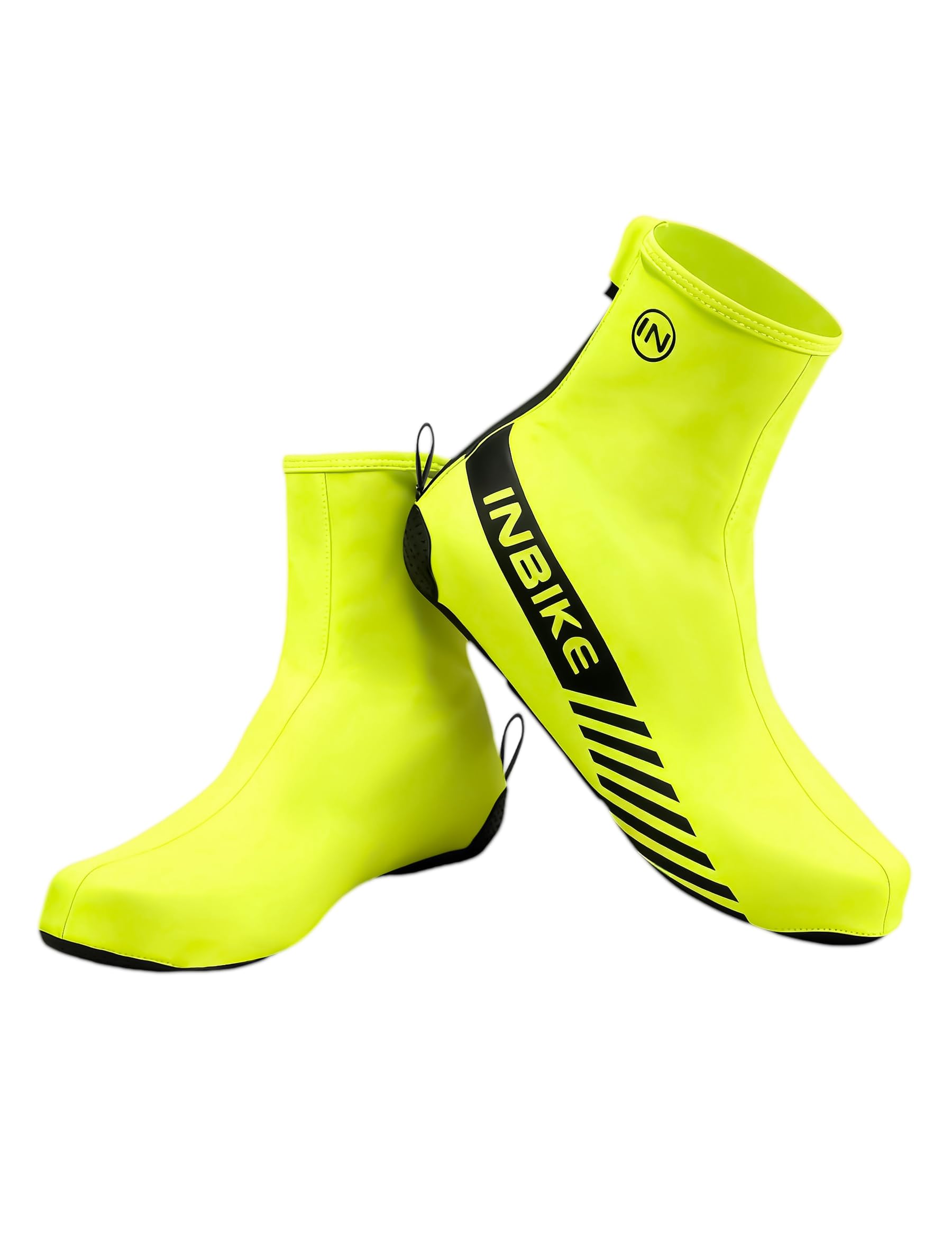 INBIKE Schuhüberzieher mit Schwarzen Reflexstreifen Perforierte Sohle rutschfest und Verschleißfest wasserdichte Fahrrad Überschuhe RH323