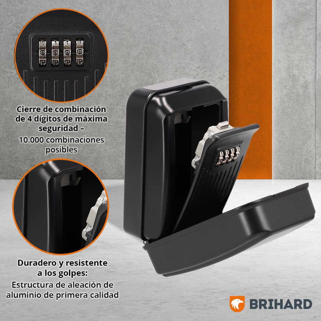Caja Seguridad Llaves All Season XL Con Protector Impermeable, para Pared Exterior, Segura con Cerradura de Combinación de 4 Dígitos, Resistente a la Intemperie para Llaves de Casa y Coche