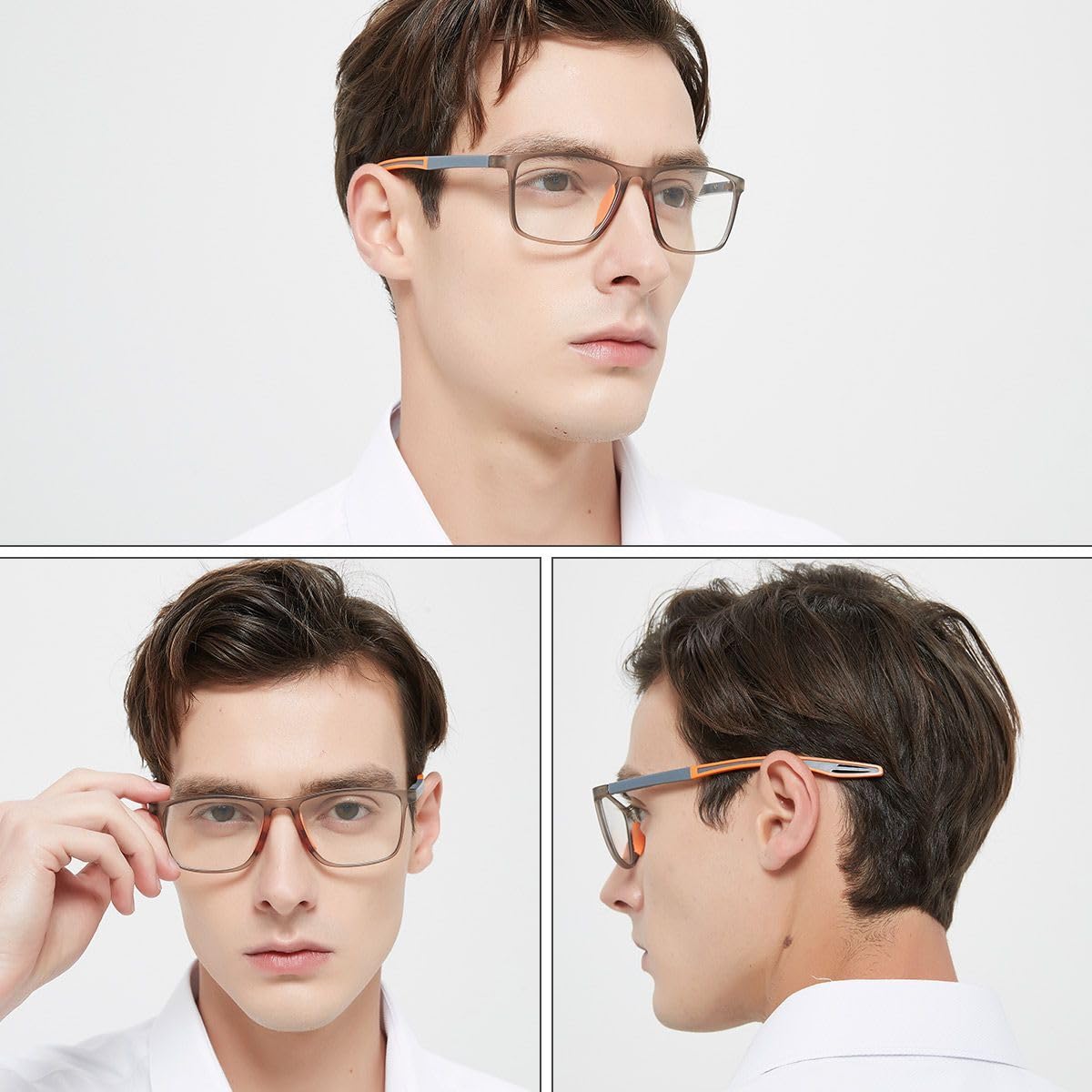 ZUVGEES 2 Pack TR90 Square Sports Reading Glasses for Men and Women(2 works(Black+Red),3.50) - Image 3