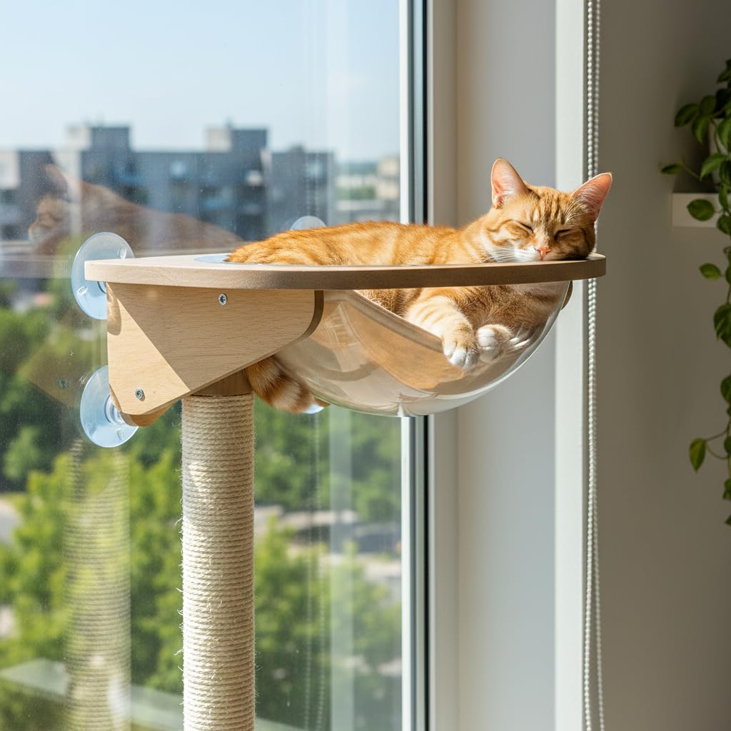Transparentes Katzenbett für Fenster, Acryl, einfache Anbringung Style B