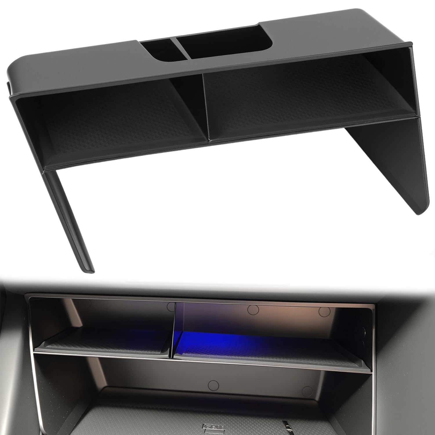 QWORK® organizer do konsoli środkowej, do konsoli środkowej, pasuje do VW Golf 8, tworzywo ABS z gumowymi matami