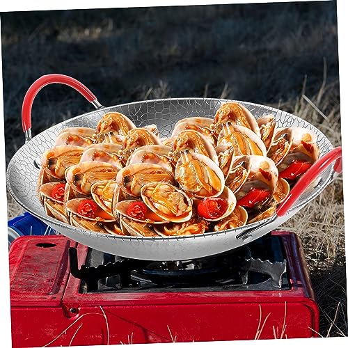 Wok de acero inoxidable con doble asa y superficie antiadherente miniatura 6
