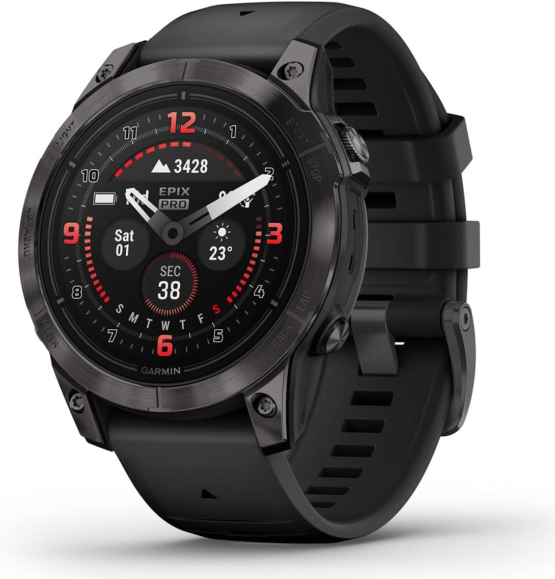 PlayBetter Garmin epix Pro (Gen 2) Sapphire (Carbon Gray DLC/Black, 47mm) GPS Outdoor Watch Bundle - AMOLED Display & Built-in Flashlight - Includes Screen Protectors & Portable Charger