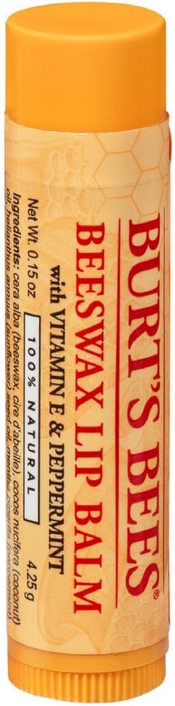 Beeswax Lip Balm with Vitamin E & Peppermint 0.15 oz (Pack of 6)