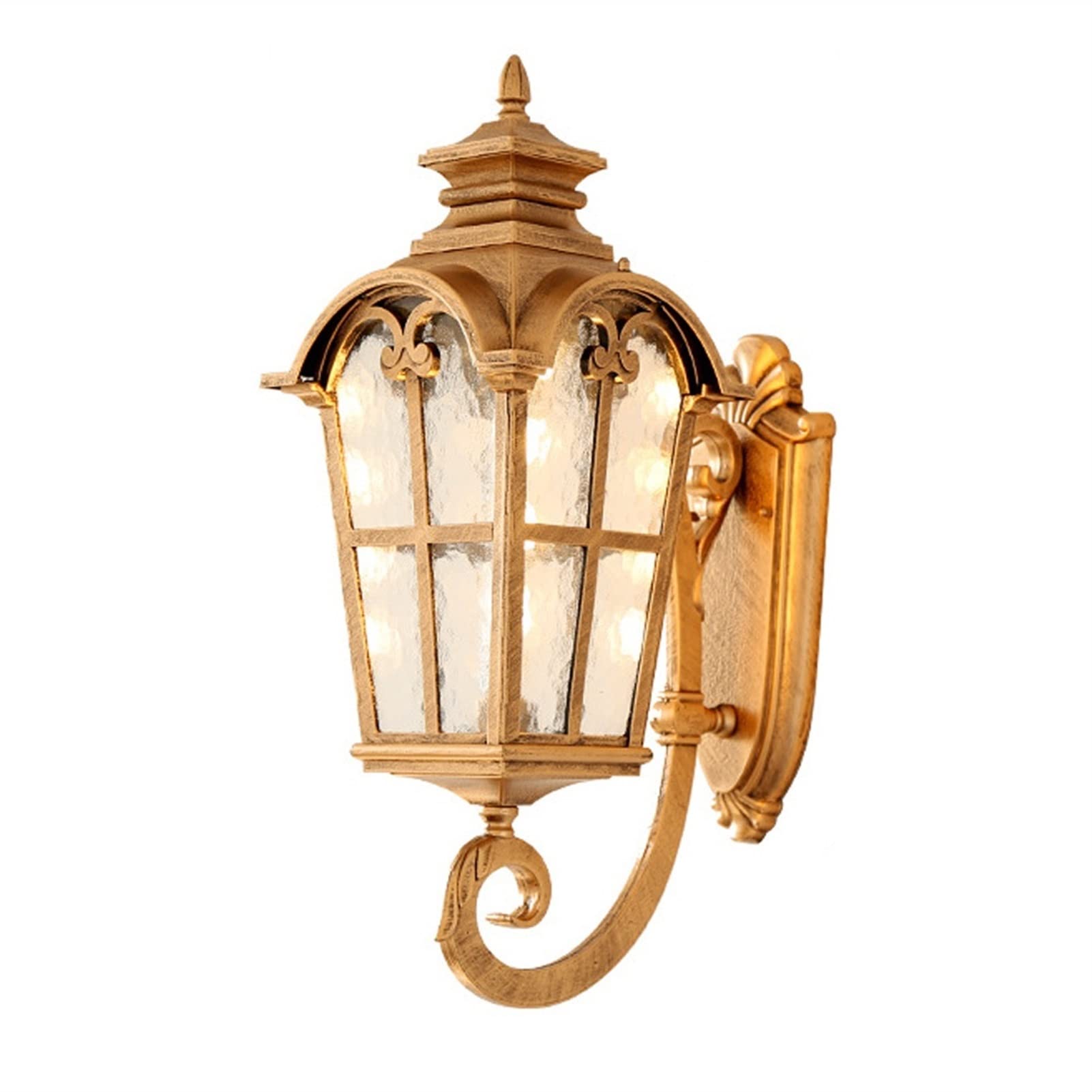 OLSKFUH European Wall Light Traditional Classical Wall Lighting Fixture - European Outdoor Waterproof Wall Sconce Lamp - Antique Balcony Aisle Patio Glass Wall Light Lantern Gard,